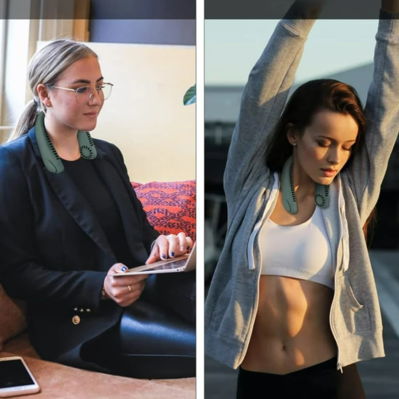 Ventilator portabil pentru gat, Zola, fara fir,  flexibil, 3 viteze, reincarcabil,  20.35 X 18.45 x 5.73 cm, verde Ventilator portabil pentru gat, Zola, fara fir,  flexibil, 3 viteze, reincarcabil,  20.35 X 18.45 x 5.73 cm, verde